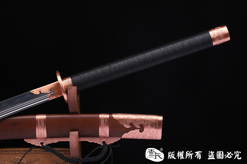 紫铜装精品斩马刀-百炼钢烧刃_斩马刀和苗刀_中国刀类（龙泉刀剑