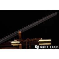 手工花纹钢太极剑-武术剑-凹槽软剑