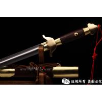 手工花纹钢太极剑-武术剑-凹槽软剑