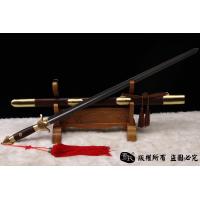 手工花纹钢太极剑-武术剑-凹槽软剑