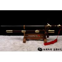 手工花纹钢太极剑-武术剑-凹槽软剑