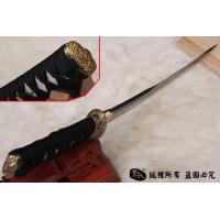 经典铜装小乌丸肋差-花纹钢烧刃