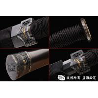 铁装手雕刻汉剑-错银错铜工艺-孤品，大师作品