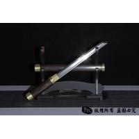 百炼花纹钢烧刃短唐刀