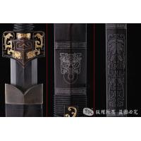 龙纹兽面剑-手工错银-查长伟作品
