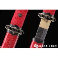 红鱼皮简装唐刀-万层钢烧刃