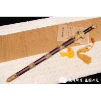 紫檀手雕尚方剑 孤品1把 查长伟作品
