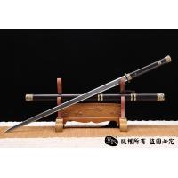 经典铜装八面唐剑 百炼花纹钢烧刃
