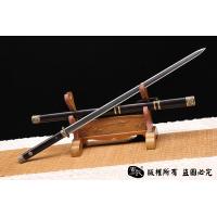 经典铜装八面唐剑 百炼花纹钢烧刃