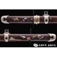 天梯纹铜鞘雕刻鎏银小唐刀