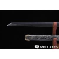 百炼花纹钢烧刃简装鱼皮唐刀