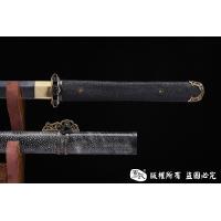 百炼花纹钢烧刃简装鱼皮唐刀