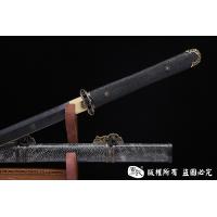 百炼花纹钢烧刃简装鱼皮唐刀