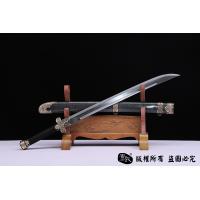 羽毛钢珍珠鱼皮款黑金古刀 大师作品