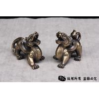 貔貅一对-黄铜实心打造