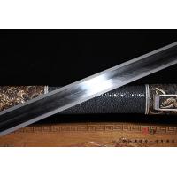 精品镀金银环首唐剑-羽毛纹
