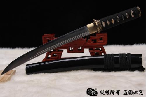 12寸君子武士短刃-花纹钢烧刃