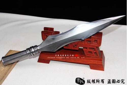 岳飞枪-花纹钢烧刃一体打造-难度大 市面上少