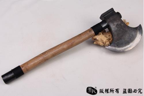 夹钢手工斧头-碳钢夹花纹钢