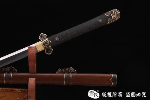 百炼钢鱼皮柄诸刃唐刀