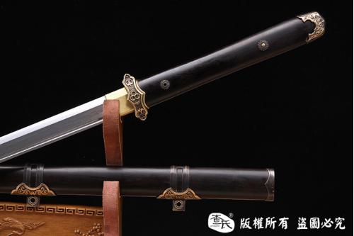 黑檀木经典百炼钢唐刀