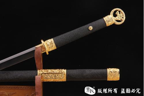 精品镀金环首刀-独家天梯纹