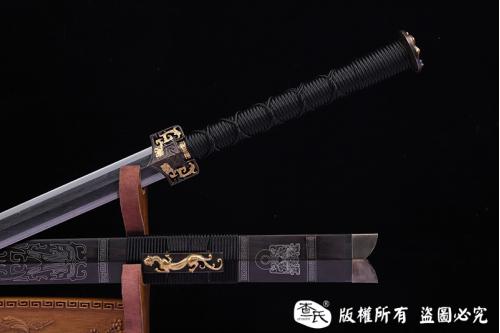 龙纹兽面剑-手工错银-查长伟作品