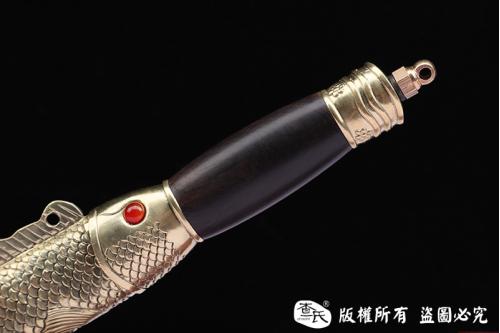鱼肠剑 黑檀木铜装亮铜版