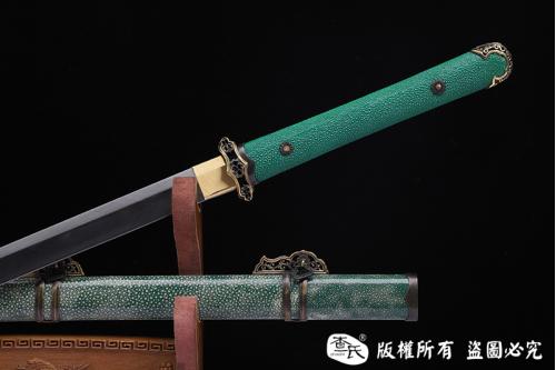 羽毛钢简装鱼皮唐刀