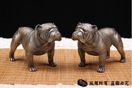 非常萌的斗牛犬-全铜实心制作