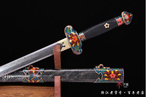 景泰蓝毛铁夹钢宝剑