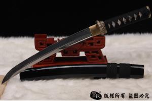 经典铜装小乌丸肋差-花纹钢烧刃