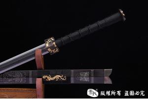 龙纹兽面剑-手工错银-查长伟作品