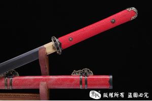 红鱼皮简装唐刀-万层钢烧刃