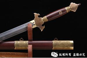 百炼花纹钢烧刃手工清剑 查长伟作品