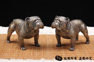 非常萌的斗牛犬-全铜实心制作