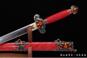 古法夹钢景泰蓝剑