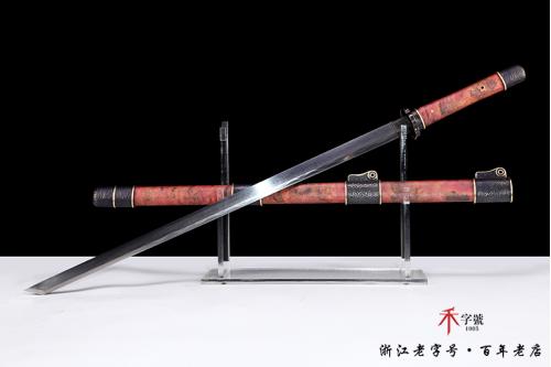 石纹雕刻素装唐横刀-水墨传世版本