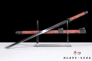 石纹雕刻素装唐横刀-水墨传世版本